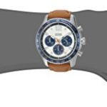 GUESS Men's Quartz Stainless Steel and Leather Casual Watch