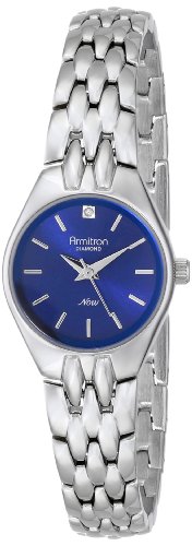 Armitron Women's Diamond Accented Blue Dial Silver-Tone Bracelet Watch