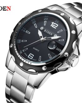 BIDEN Brand Full Stainless Steel Business watch men