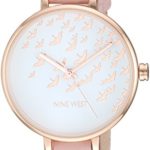 Nine West Women's Rose Gold-Tone and Pink Strap Watch