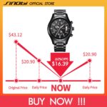 SINOBI Watches Men Waterproof Stainless Steel Luxury Pilot Wrist Watches