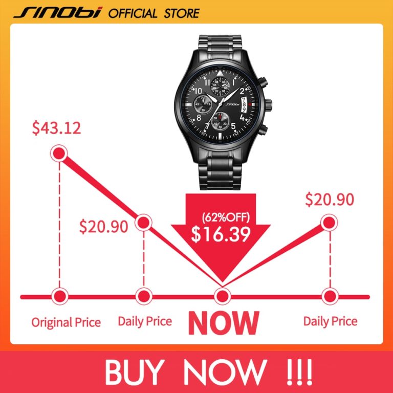 SINOBI Watches Men Waterproof Stainless Steel Luxury Pilot Wrist Watches Chronograph Date Sport Diver Quartz Watch Montre Homme 2 SINOBI Watches Men Waterproof Stainless Steel Luxury Pilot Wrist Watches