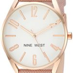 Nine West Women's Rose Gold-Tone and Pink Strap Watch