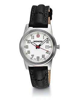 Wenger Field Classic White Dial Leather Strap Ladies Watch