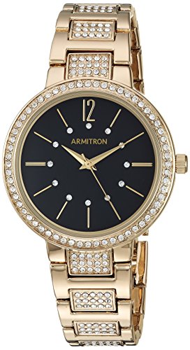 Armitron Women's Swarovski Crystal Accented Gold-Tone Bracelet Watch