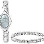 Armitron Women's Swarovski Crystal Accented Silver-Tone Bangle Watch