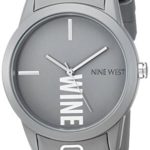 Nine West Women's Quartz Metal and Rubber Dress Watch, Color:Grey