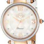 GV2 by Gevril Sassari Womens Diamond Swiss Quartz White Leather Strap Watch