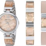 Anne Klein Women's Silver-Tone and Blush Pink Translucent Watch