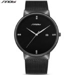 SINOBI Business Men Wrist Watches Mesh Stainless Steel Watchband