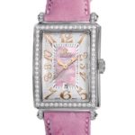 Gevril Women's Pink Mother-of-Pearl Genuine Ostrich Strap Watch