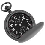 Gotham Men's Gun-Tone Railroad Mechanical Pocket Watch