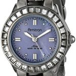Armitron Women's Grey Swarovski Crystal Accented Gunmetal Bracelet Watch