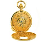 OGLE Vintage Roman Gold Copper Double Open Cover Mechanical Pocket Watch