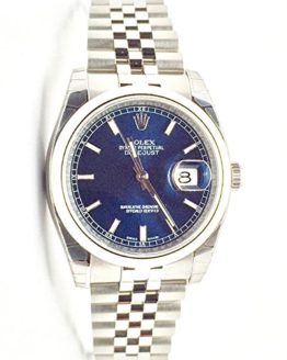 Rolex Datejust 36 Blue Dial Steel Mens Watch