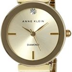 Anne Klein Women's Diamond-Accented Gold-Tone Bracelet Watch
