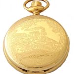 Dueber Watch Co Gold Plated Locomotive Railroad Pocket Watch