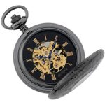 Gotham Men's Gun-Tone Mechanical Pocket Watch