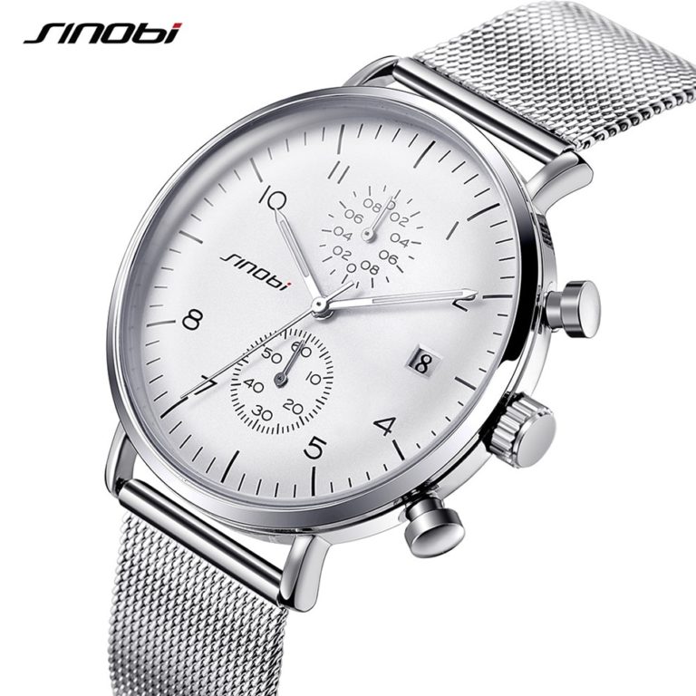 SINOBI Watches Men Luxury Brand Stainless Steel Waterproof ChronograQuartz Men Wrist Watch Male Clock relogio masculino 2018 New SINOBI Watches Men Luxury Brand Stainless Steel Waterproof Watch Men