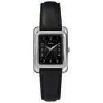 Timex Women's Meriden Black/Silver-Tone Leather Strap Watch