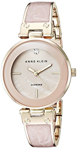 Anne Klein Women's Diamond-Accented Gold-Tone Watch