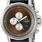 Vestal Unisex Plexi Leather Analog Display Quartz Silver Watch