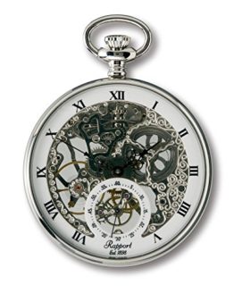 Oxford Skeletonized Open Face Pocket Watch with Sub-Seconds - Silver