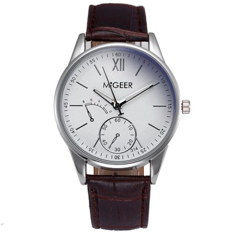 MIGEER Men watches 2017 high quality brand Luxury Fashion PU Leather Stainless steel Case Mens Analog Watch Wrist Watches Feb2 2 MIGEER Men watches 2017 high quality brand Luxury Fashion