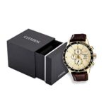 Citizen Stainless Steel Watch, Round Gold Dial, Stainless Steel Case