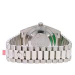 Rolex Day-Date 40 President White Gold Watch 60th Anniversary Green Dial