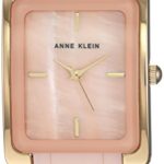 Anne Klein Women's Gold-Tone and Peach Ceramic Bracelet Watch