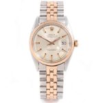 Vintage Rolex 1601 Men's 36mm Rose Gold & Stainless Steel Datejust