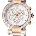 Sparkle and Style: GV2 by Gevril Berletta Women's Chronograph Watch with Diamonds, Swiss Quartz Movement, and Two-Tone Stainless Steel Bracelet. Comes with a Bonus Leather Strap. (Model: 1553)