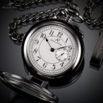 KS Half Hunter Series Men's Japan quartz Gold Steel Case Chain Pocket Watch