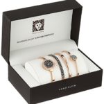 Anne Klein Women's Swarovski Crystal-Accented Rose Gold-Tone Bangle Watch