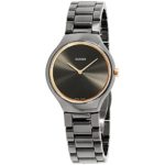 Rado True Thinline Black Dial Ceramic Ladies Watch