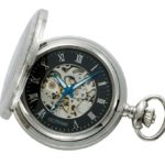 Gotham Men's Silver-Tone Jewel Mechanical Covered Pocket Watch