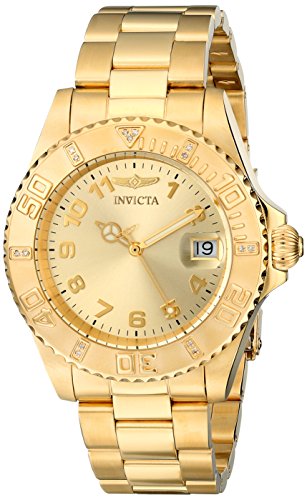 Invicta Women's Pro Diver 18k Yellow Gold Ion-Plated Stainless Steel Watch