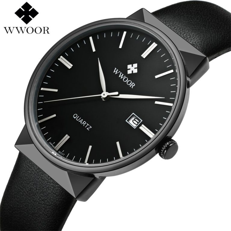 Top Brand Luxury Men Leather Waterproof Sports Watches Men's Quartz Casual Wrist Watch Male Black Clock WWOOR relogio masculino Top Brand Luxury Men Leather Waterproof Sports Watches