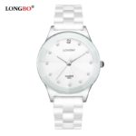 Luxury White Ceramic Water Resistant Classic Easy Read Sports Women Watch