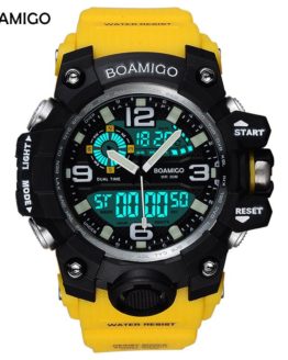 BOAMIGO Brand Men Sports Watches LED Digital Analog Wrist Watch