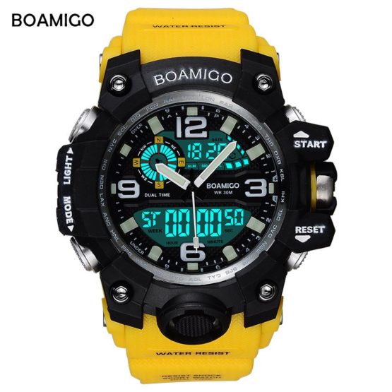 BOAMIGO Brand Men Sports Watches LED Digital Analog Wrist Watch