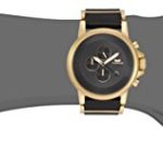 Vestal Unisex Plexi Leather Analog Display Quartz Gold Watch