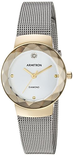 Armitron Women's Diamond-Accented Silver-Tone Mesh Bracelet Watch