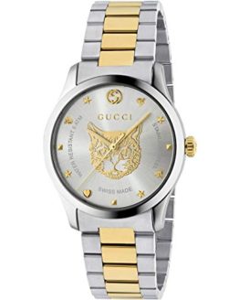 Gucci G-Timeless Watch 38mm Two Tone Yellow Gold Feline