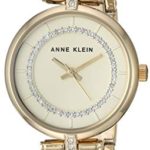 Anne Klein Women's Swarovski Crystal Accented Gold-Tone Bangle Watch