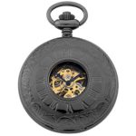 Gotham Men's Gun-Tone Mechanical Pocket Watch