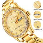 Genuine OLEVS Mens Gold Watches Luxury Quartz Diamond Watch