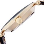 Anne Klein Women's Gold-Tone Black Mother-Of-Pearl Dial Leather Dress Watch