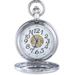 Timeless Clarity: Magnifier Pocket Watch with Large Digital Dial